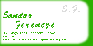 sandor ferenczi business card